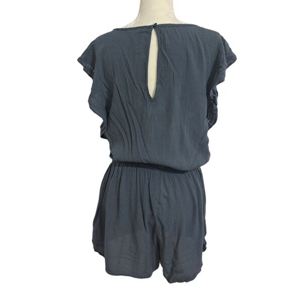 American Eagle Outfitters Women Rusty Teal Boho Romper Pockets Travel Vacation M - Picture 3 of 8